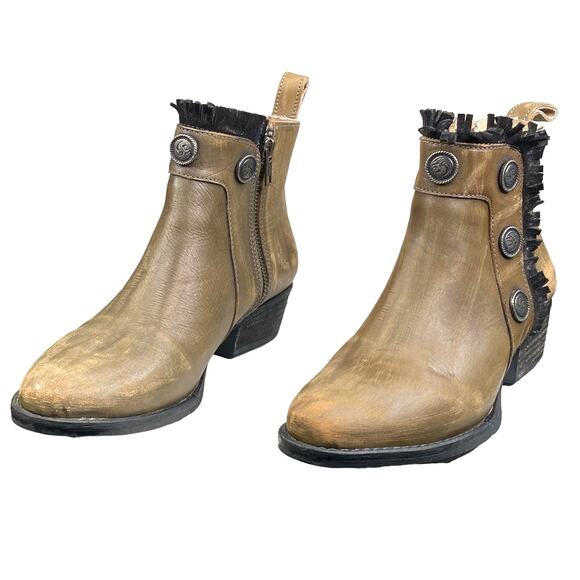 Corral Women’s Brown Leather Distressed Western Ankle Boot Size US 8 - Picture 6 of 12